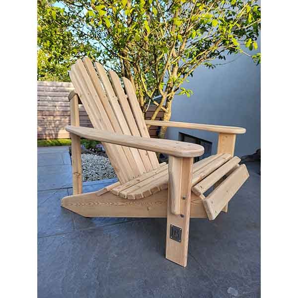 Adirondack garðstóll - Lerki ómeðhöndlað, náttúruleg öldrun og áferð